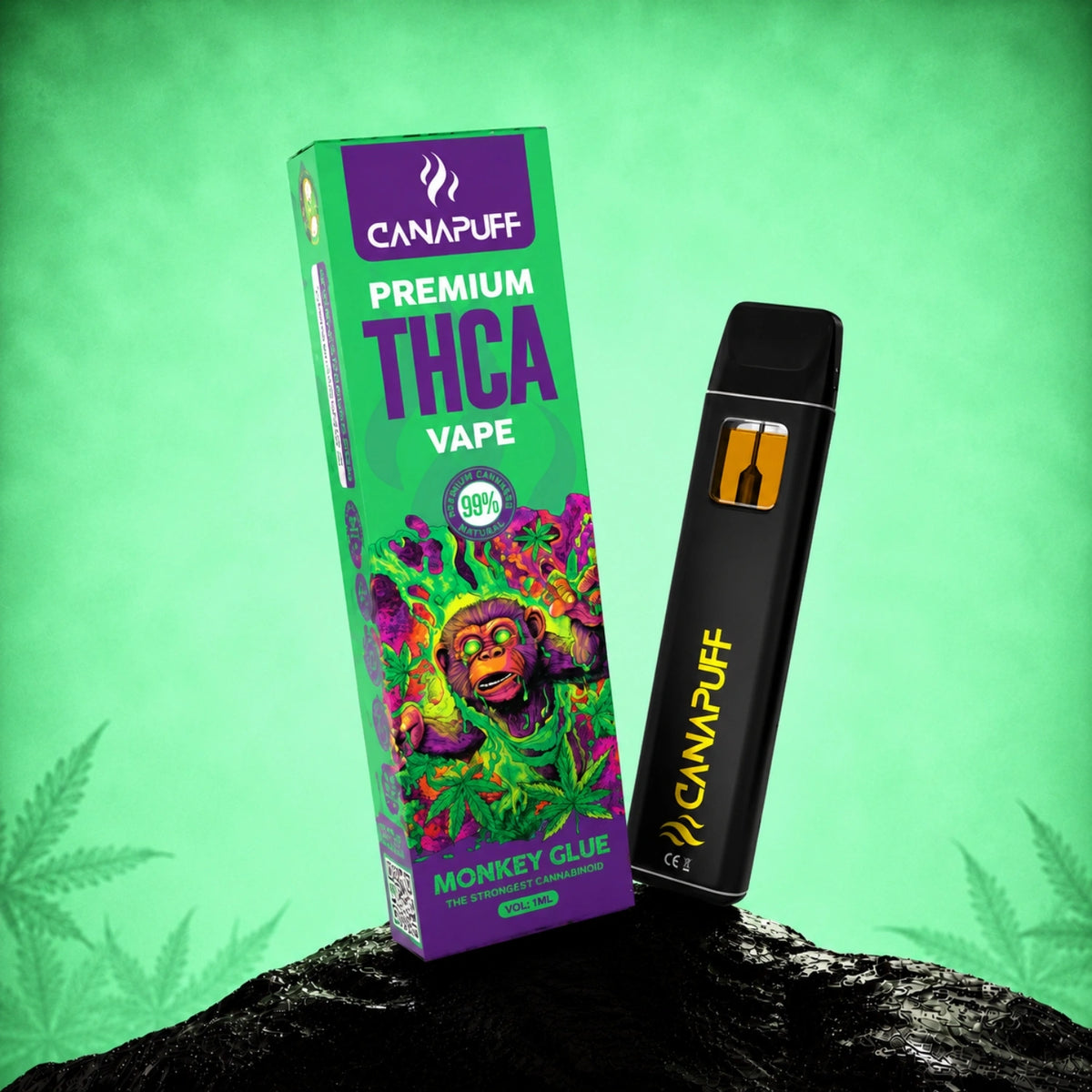 Canapuff THCA Vape Monkey Glue 99% 1ml wegwerppen