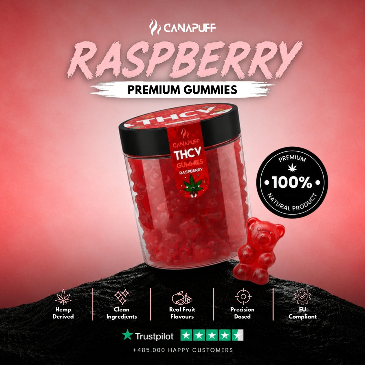 THCv Gummies Raspberry – gummies, foto 2