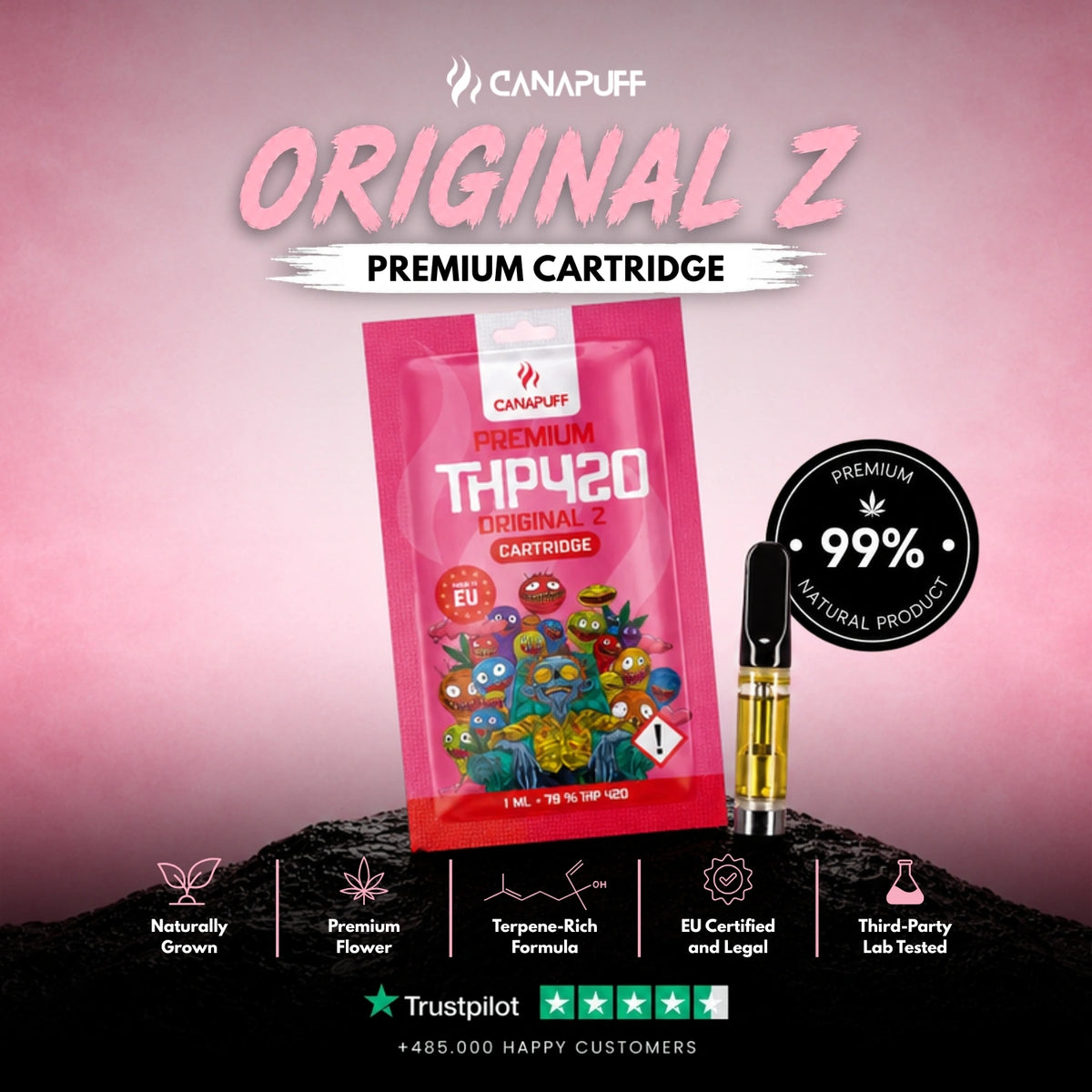 THP420 Cartridge Original Z 79% – vape-cartridge, foto 2