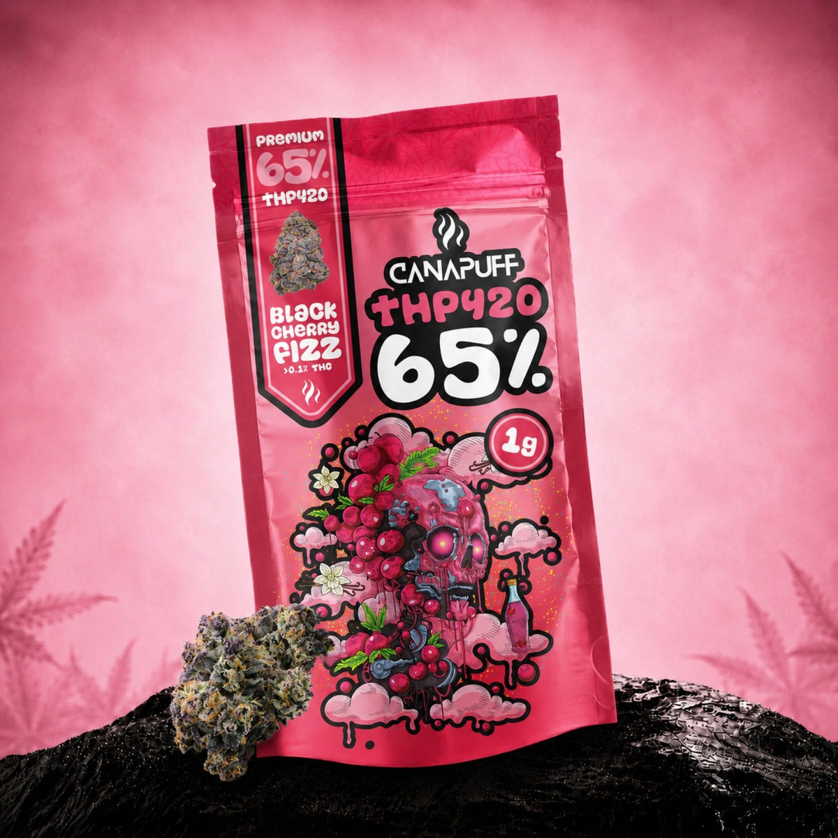 Canapuff THP420 bloemen Black Cherry Fizz 65%