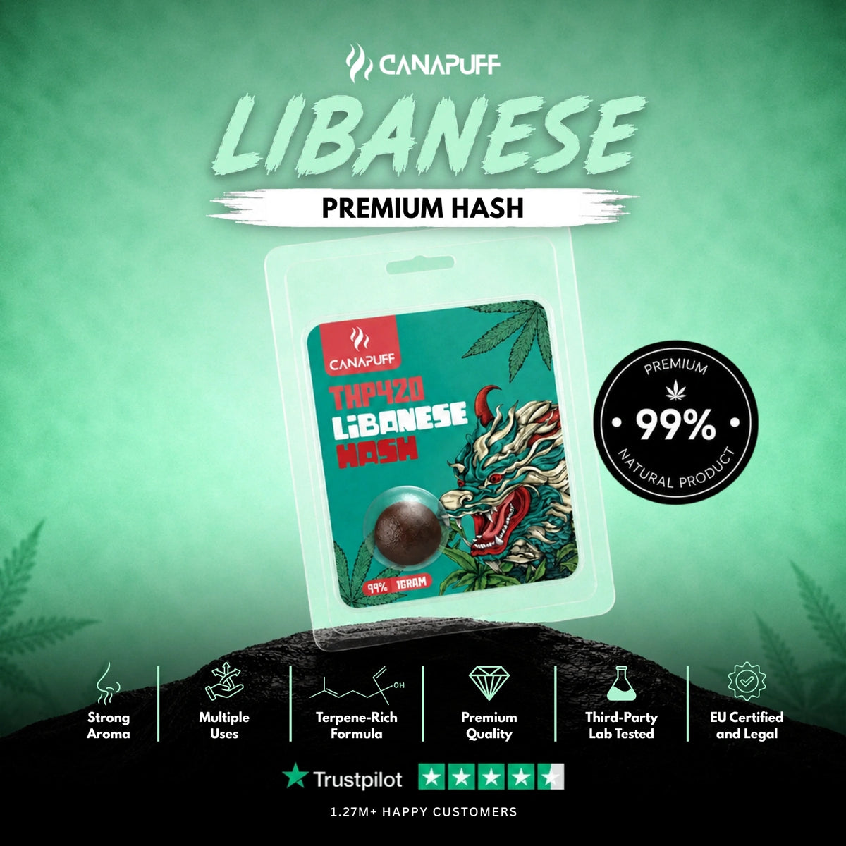 THP420 Hasj Libanese 99% – hasj, foto 2