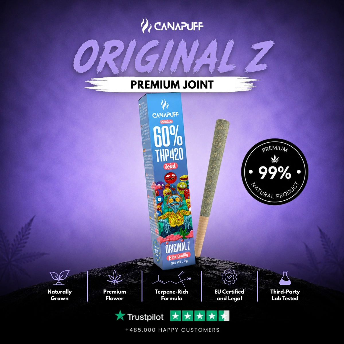 THP420 Joint Original Z 60% 2g – voorgerolde joint, foto 2