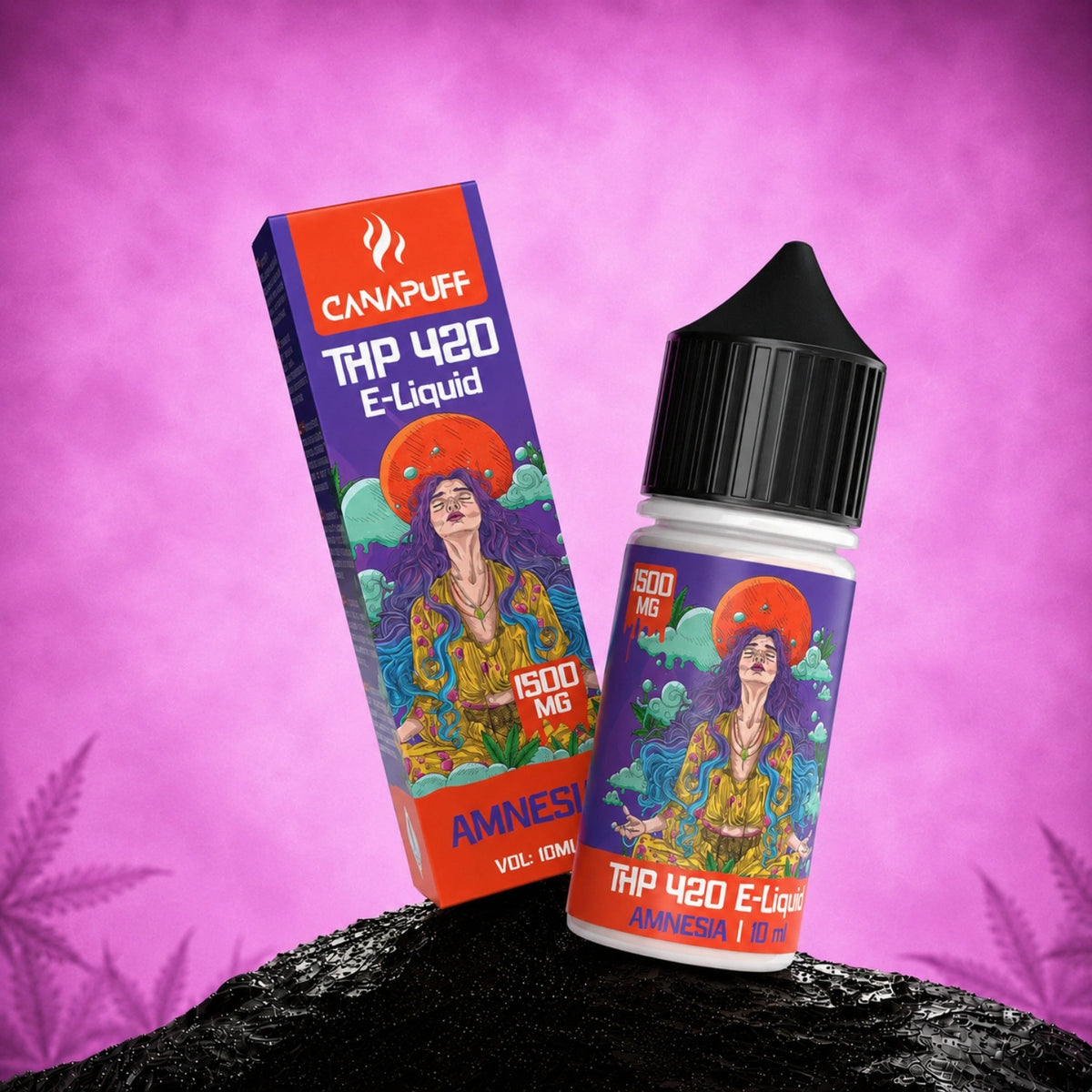 Canapuff THP 420 E-Liquid Amnesia 1500 mg, 10 ml flesje met doosverpakking