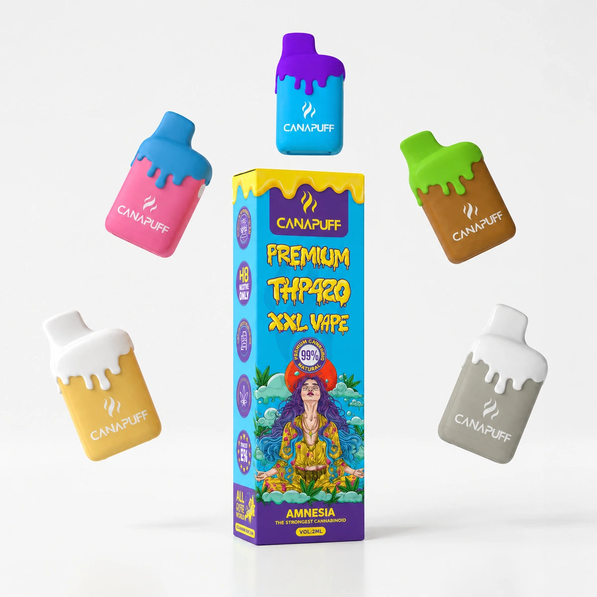 Canapuff THP420 XXL Vape Amnesia 99% 2ml met wegwerppennen