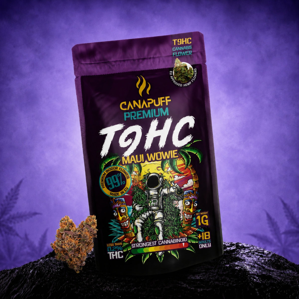 Canapuff TⳊHC Maui Wowie cannabisbloem, zakje van 1g
