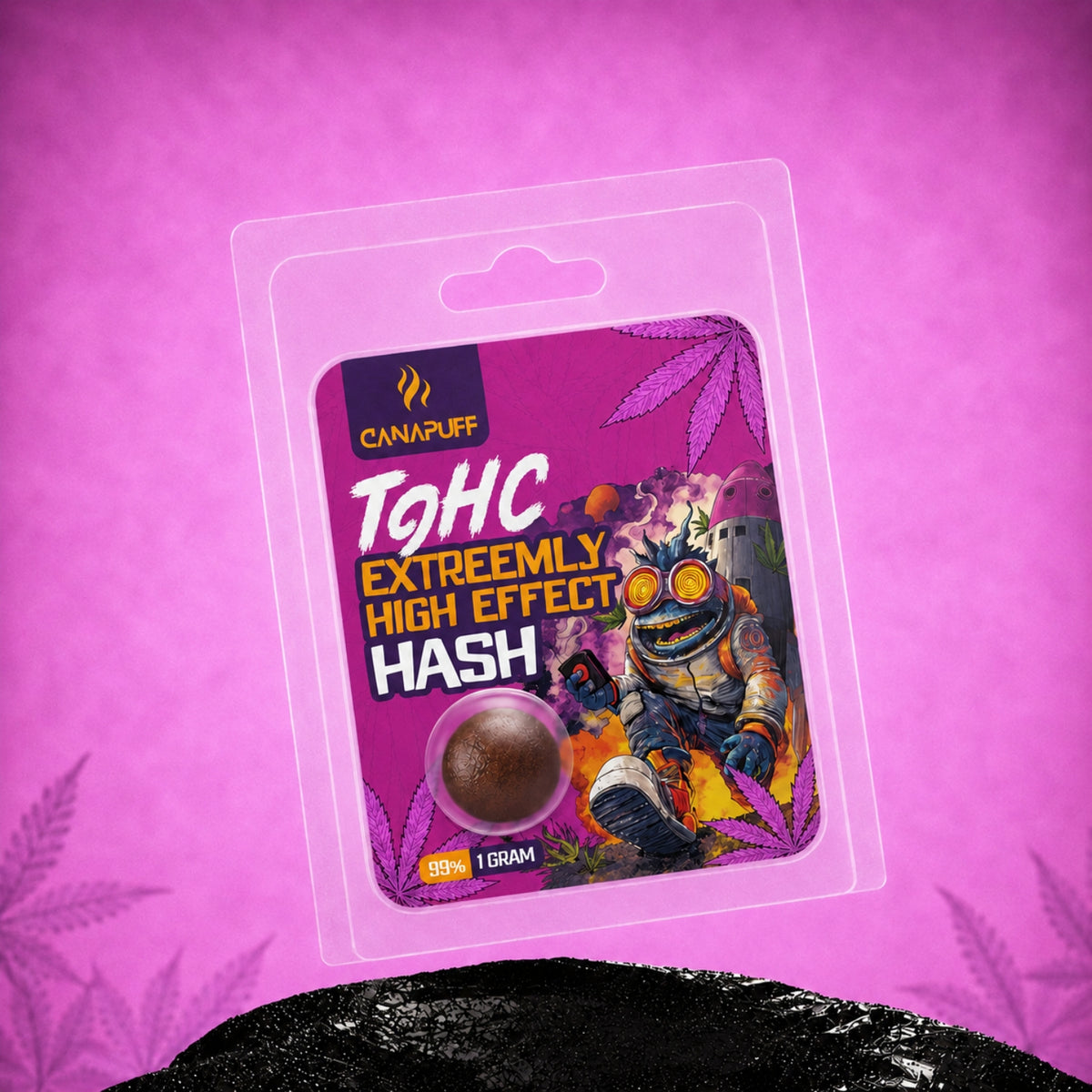 Canapuff TⳊHC Hash Extreemly High Effect 99% verpakking van 1 gram