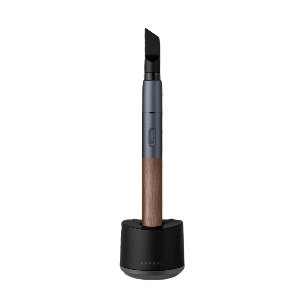 Vessel Craftsman vape pen in slate en notenhout met oplaaddock