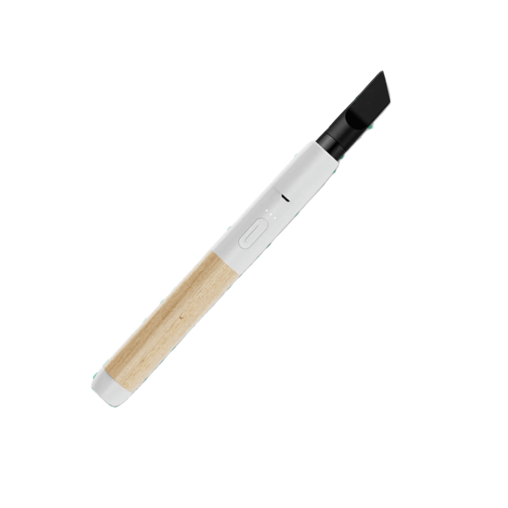 Vessel Craftsman vape pen, ontwerp in wit en beukenhout