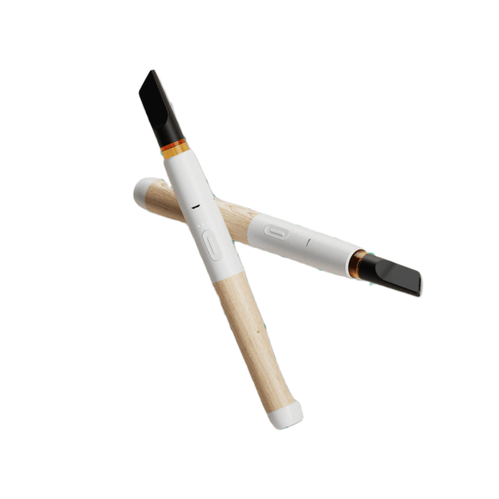 Vessel Craftsman vape pen in wit met beukenhouten accenten