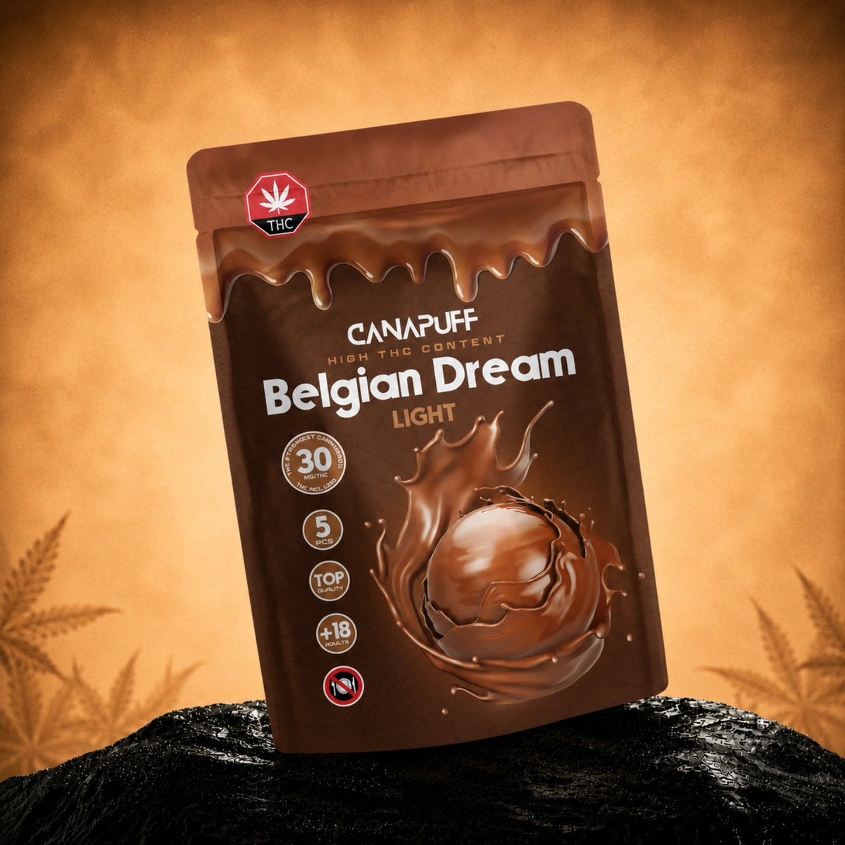 Canapuff Delta 9 Chocolate Milk, chocoladepralines met Delta-9 THC uit hennep, 5 stuks