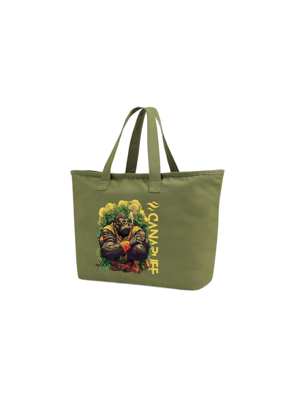 Canapuff katoenen tas – Gorilla Power – Groen