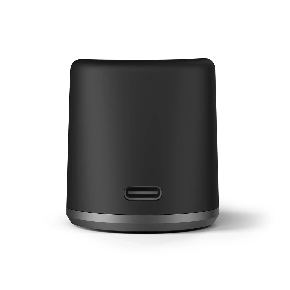 Achteraanzicht van zwarte vaporizer oplaadstation