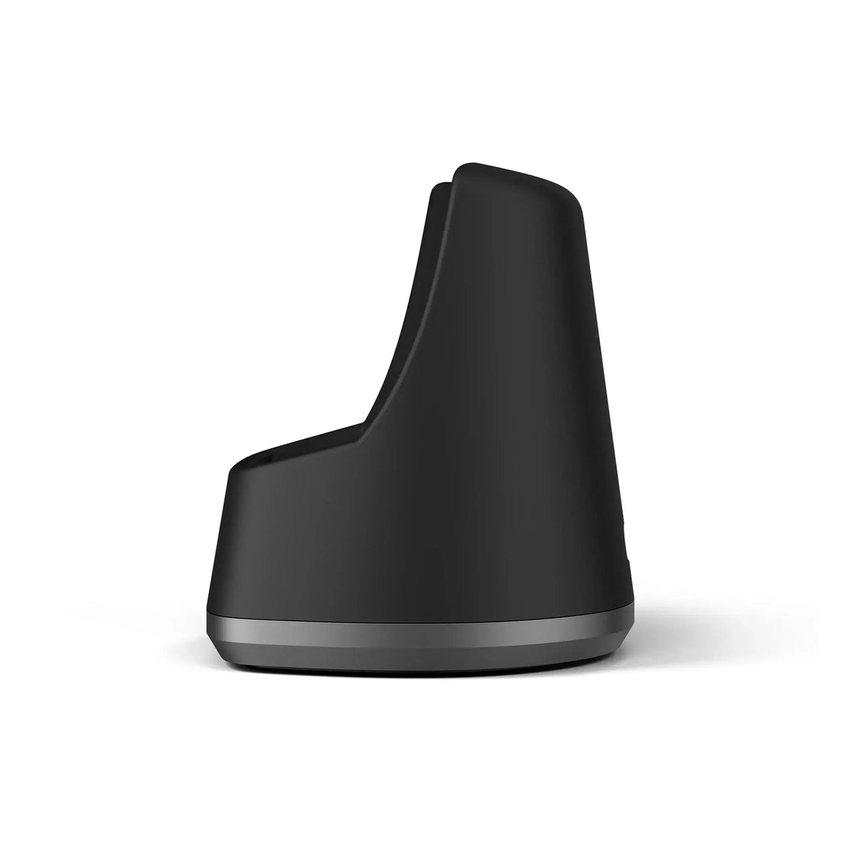 Zijaanzicht van zwarte vaporizer oplaadstation